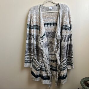 CAbi 3701 Shetland Fringed Open Cardigan sweater Size Small